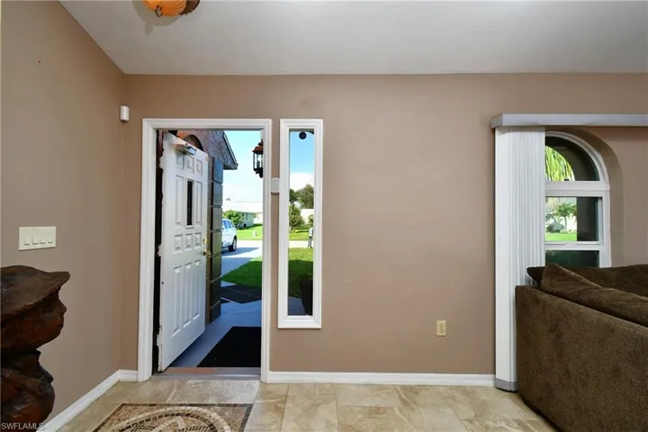 Front entrance and coat closet