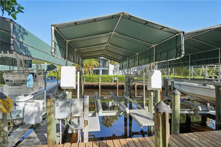 Dock area with boat lift