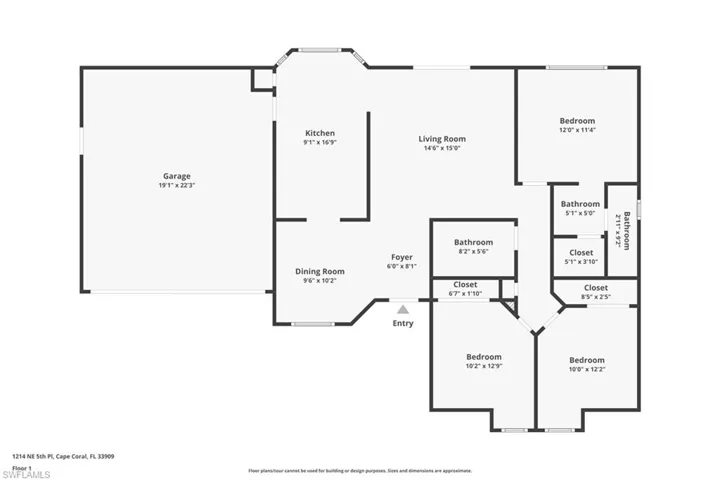 1214 NE 5th  PL, Cape Coral, FL 33909