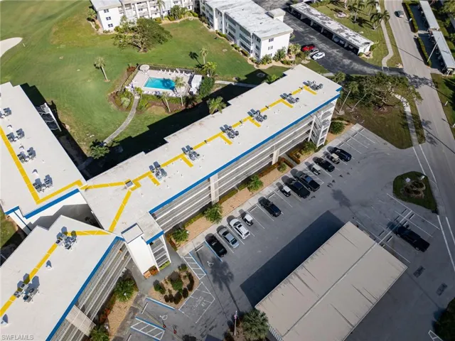 Drone / aerial view of a pool area