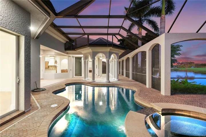Private spa and pool compliment the outdoor living space and long water views out to the 9th hole fairway