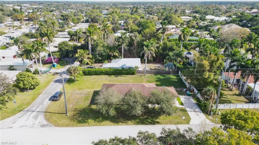 Aerial perspective of suburban area