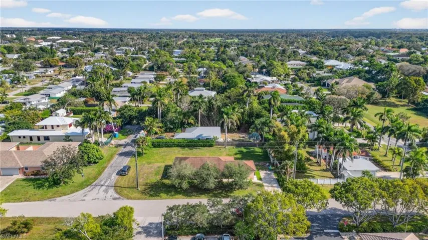 Aerial perspective of suburban area