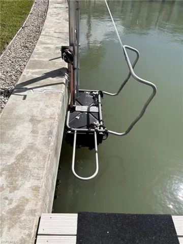 Kayak lift by Venetian Bay in the back of the building