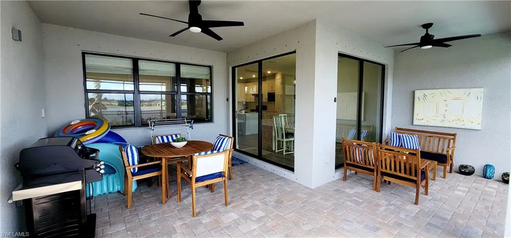 View of patio / terrace with ceiling fan