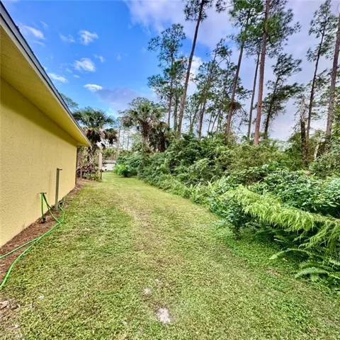 View of right side of yard, can drive car to back of the home