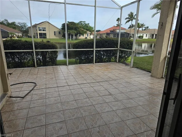 Situated on a neighborhood lake.
