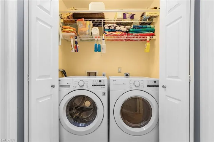 Washroom with separate washer and dryer
