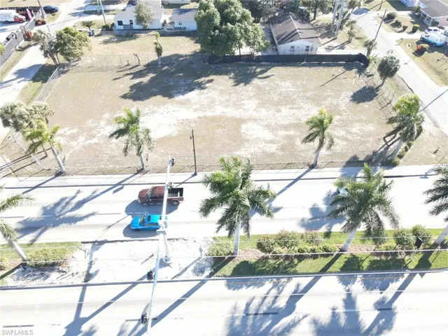 Aerial perspective of suburban area
