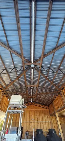 Detailed view of pole barn ceiling