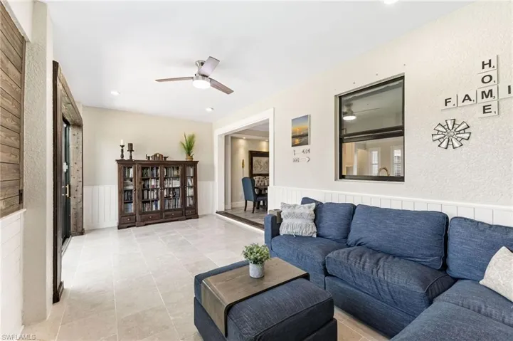 Living room with ceiling fan