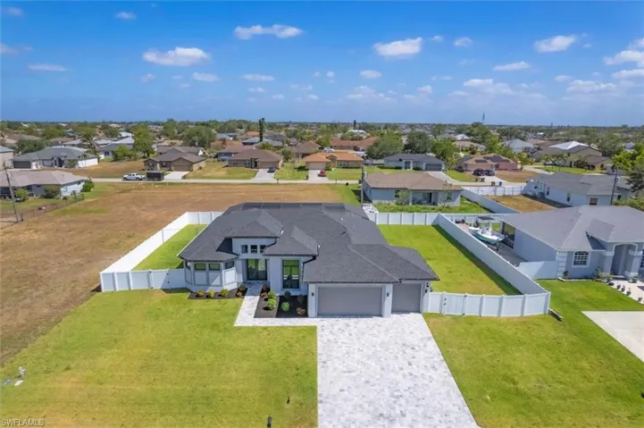 Aerial perspective of suburban area