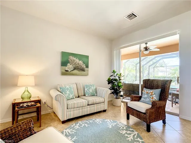 Great room with sliders to lanai
