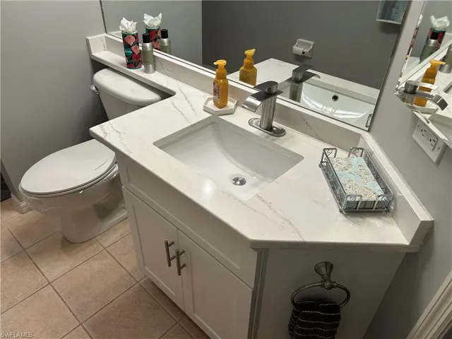 Guest bathroom with new bright countertop