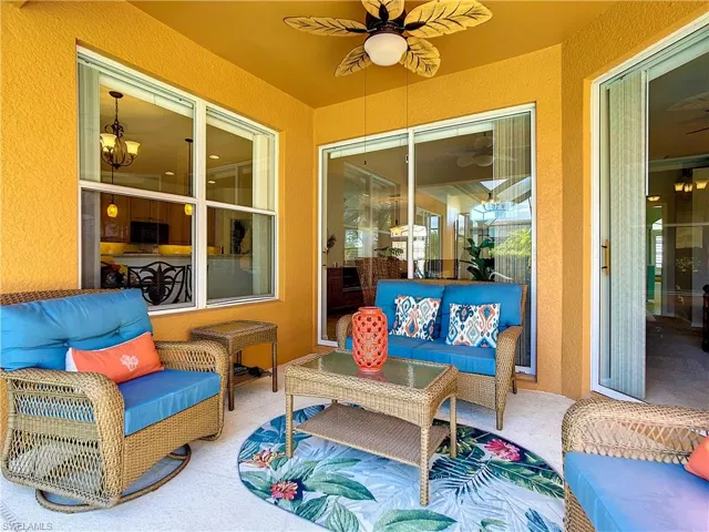 Outside, under roof lanai entertaining area