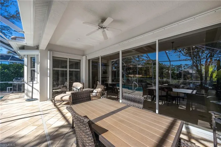 Lanai with ceiling fan