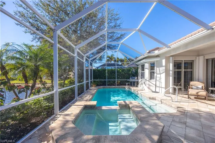View of swimming pool with enclosure