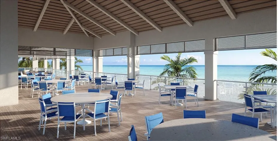 New beach club patio
