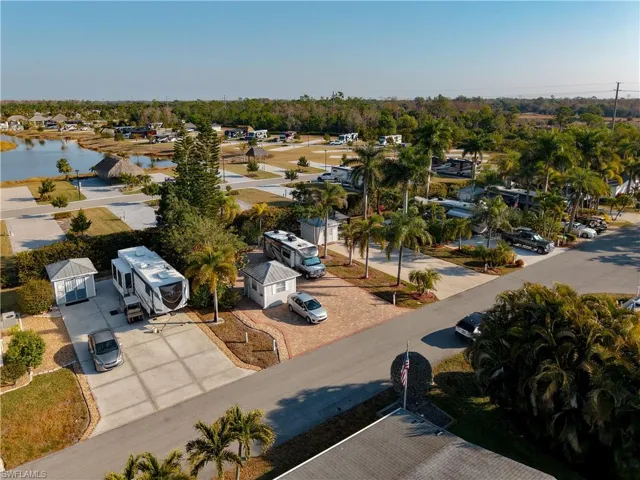 Aerial view of residential area