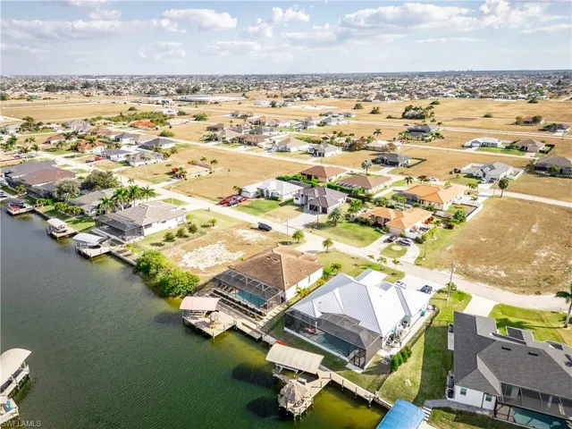 Aerial perspective of suburban area