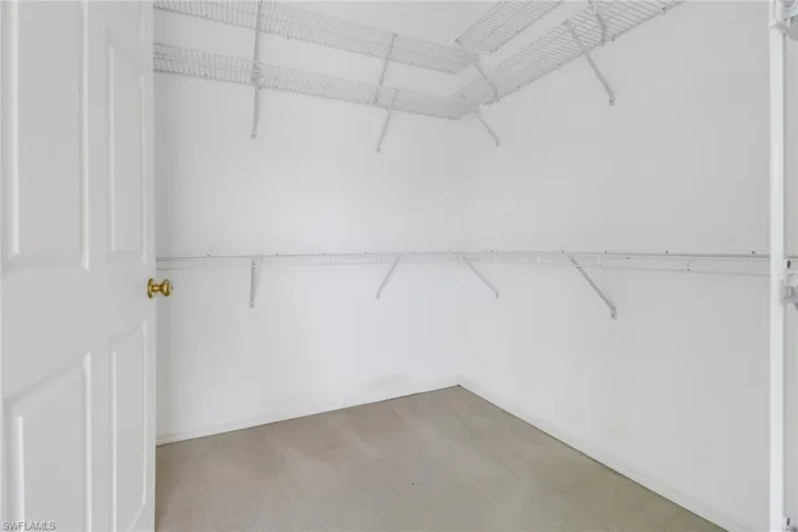 Walk in closet with carpet flooring