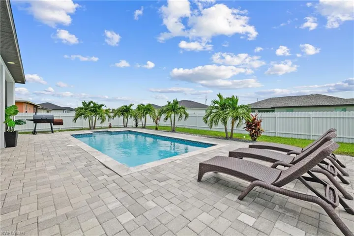 View of swimming pool featuring a patio area and a fenced backyard
