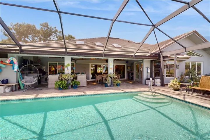 Screened lanai with covered patio
