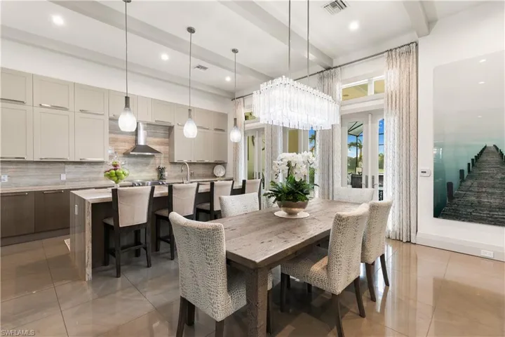 Open dining and living spaces create seamless flow throughout the home.