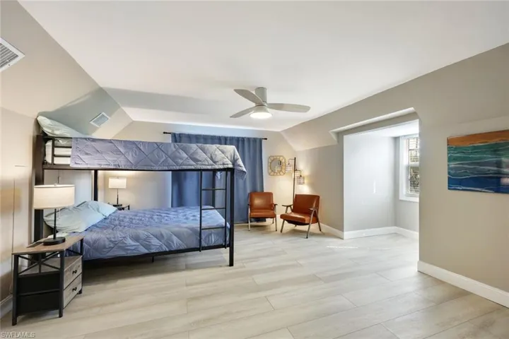 Den is currently being utilized as an additional guest room.