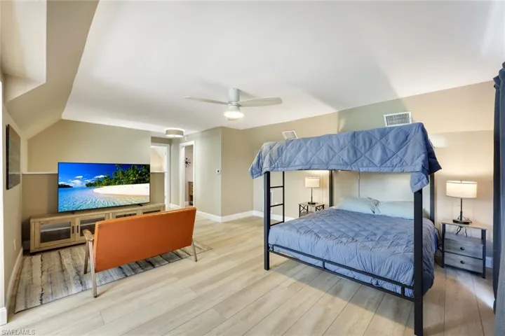 This second floor den is the perfect spot for a home office, additional bedroom, or media room.