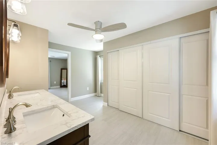 Ensuite primary bath has been elegantly updated.