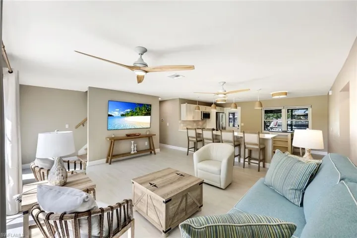 Expansive living area is perfect for friends and family to gather together.