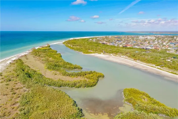 Drone / aerial view of unending shoreline