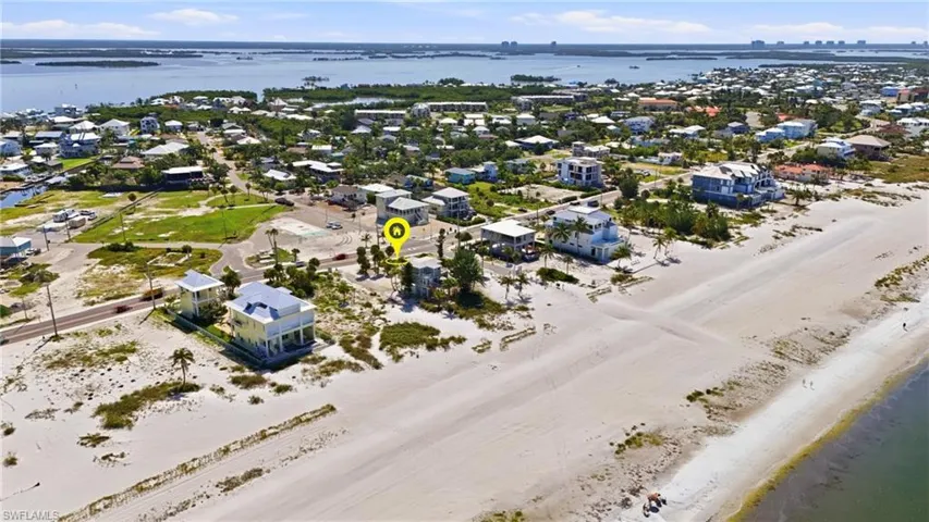 Aerial perspective showcasing a coastline