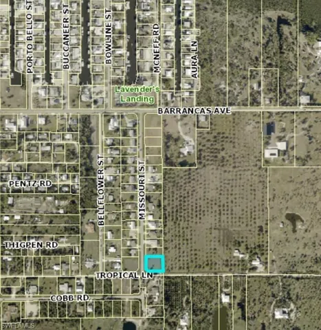 Map / location with property parcel outlined