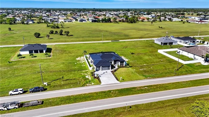 Aerial view of residential area