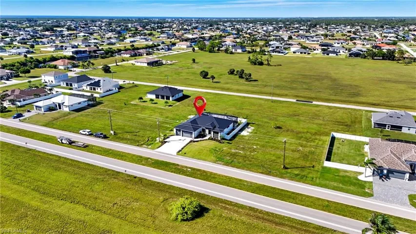 Aerial view of residential area