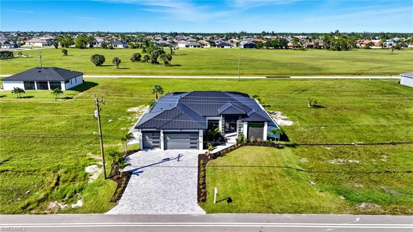Aerial perspective of suburban area