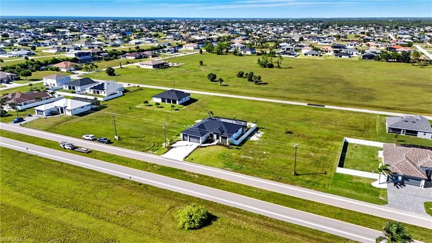Aerial view of residential area