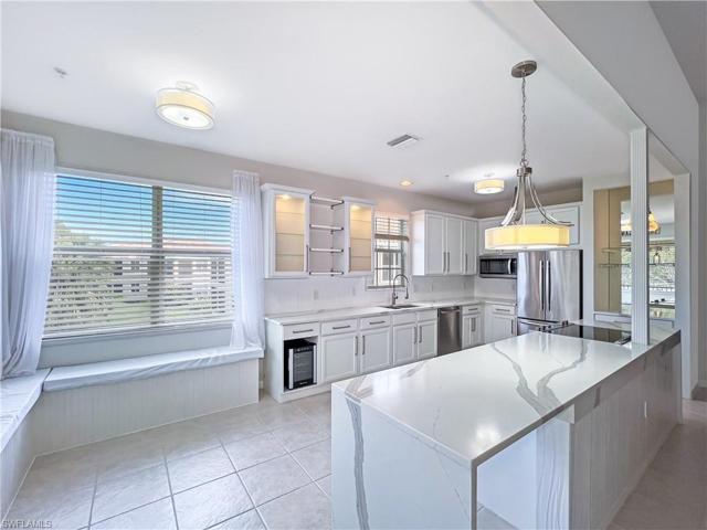 Gorgeous waterfall quartz countertops