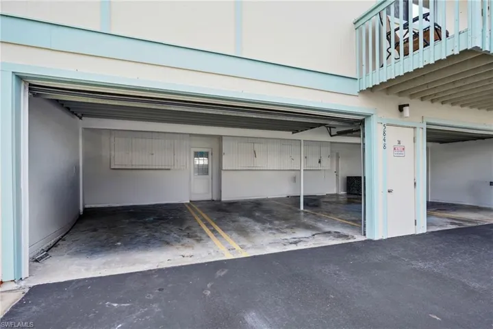 Garage space and storage to the far left.