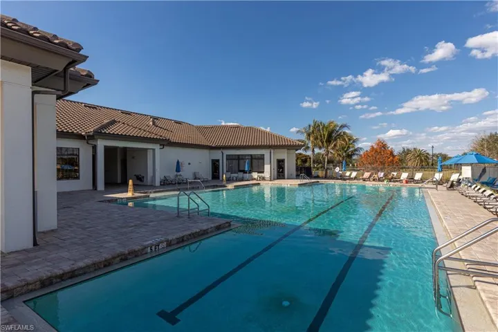 Community pool featuring a patio area