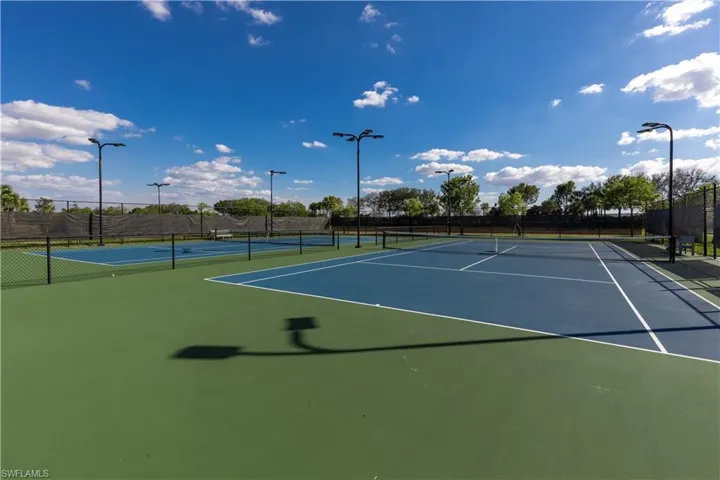 View of tennis court