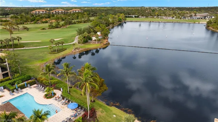 Just steps away from this pool with fabulous views of the aqua range and golf club house in the distance.