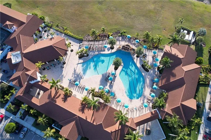 Aerial view of resort pool