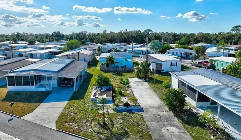 Aerial perspective of suburban area