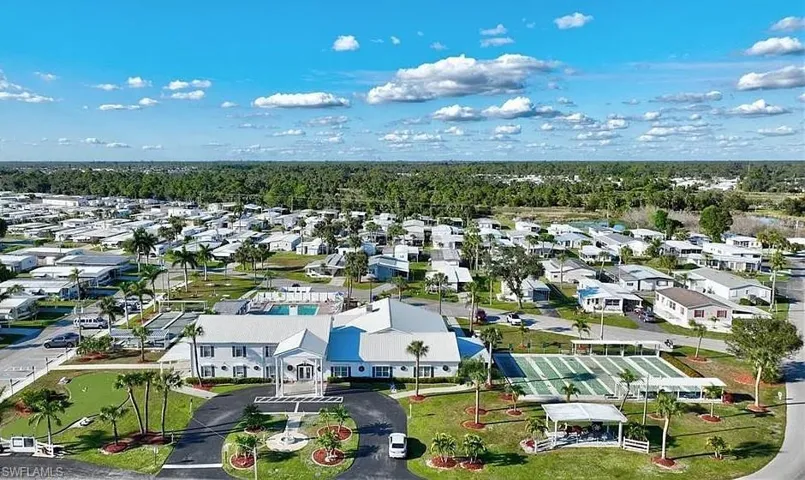 Aerial perspective of suburban area