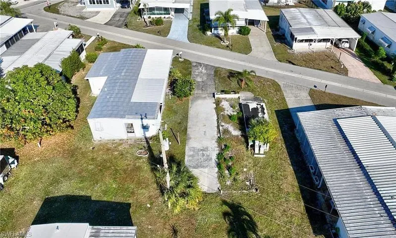 Aerial perspective of suburban area