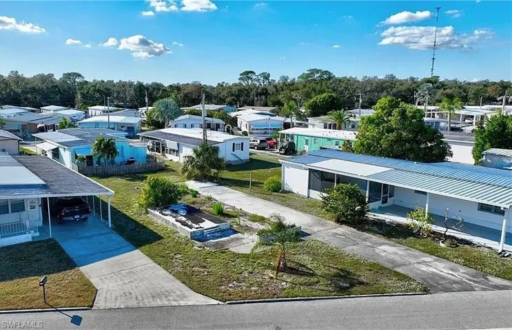 Aerial perspective of suburban area