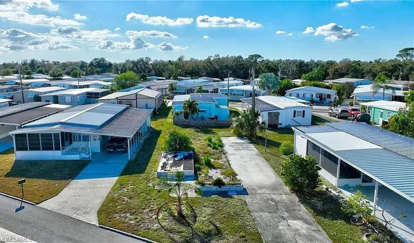 Aerial perspective of suburban area